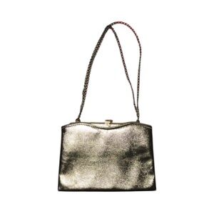 HARRY LEVIN HL GOLD LEATHER HANDBAG